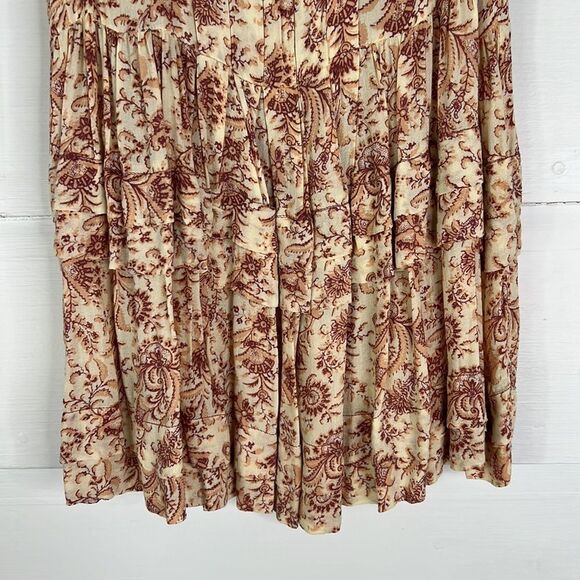 Intimately Free People Cream Paisley Floral Tiered Tunic Sleeveless Boho, XS - Picture 6 of 11